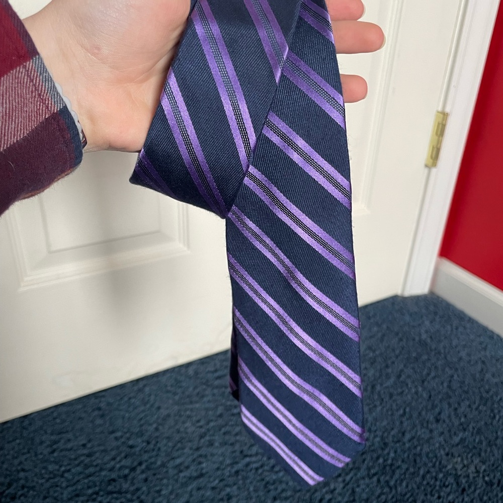 Navy Blue and Purple Michael Kors Tie